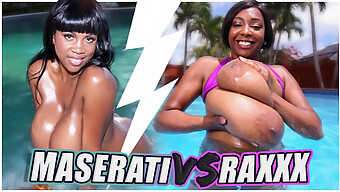 Ebony And Brown Babes Compete In A Busty Showdown