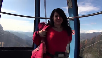 German Milf Gets Her Tight Pussy Pounded In Public On The Cable Car