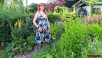 British Babe Red Xxx Enjoys Outdoor Masturbation In The Garden