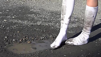 Mud-Covered White Socks In 60 Fps