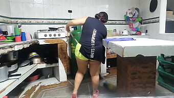 Colombian Milf Swallows Step-Son'S Load In Bathroom