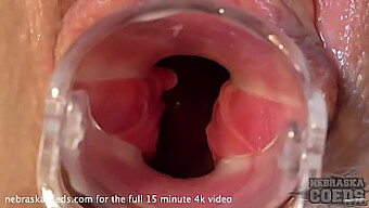 Realistic Close-Up Of A Young Girl'S Vagina With A Speculum And Peeing