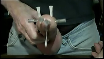 Gay Exhibitionist Gets Dominated And Cums With Needles