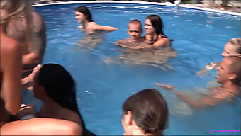 Group Sex And Orgasm With Beautiful Women In Wet And Wild Scene