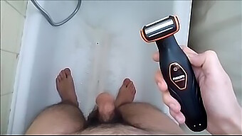 Sweet Amateur'S Homemade Video: Big Thick Cock And Balls Shaved In The Bathroom