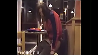 A Woman Urinates On A Restaurant'S Dining Area